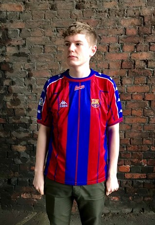 VINTAGE KAPPA BARCELONA FC FOOTBALL SHIRT 1997 RIVALDO