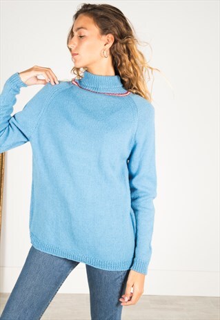 VINTAGE 80S KNIT TURTLE NECK JUMPER / R2882