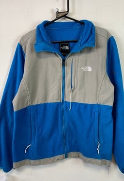 Blue and Grey North Face Denali Fleece Women's Large