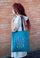 YOLOTUS TAPESTRY FABRIC LAVENDER EMBROIDERY TOTE 