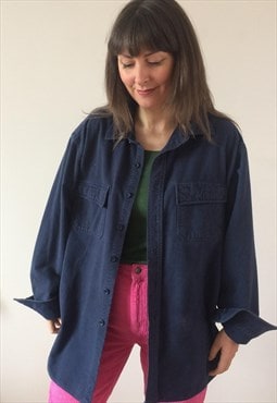 Vintage 90s Navy Cotton Shirt 