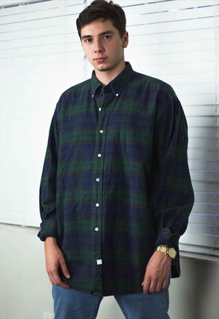 VINTAGE POLO RALPH LAUREN SHIRT FLANNEL LOGO 90S XL 19.4