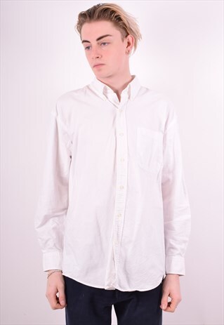 YVES SAINT LAURENT MENS VINTAGE SHIRT LARGE WHITE 90'S