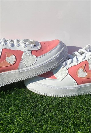 CUSTOMISED NIKE AIR FORCE 1S - HEARTS