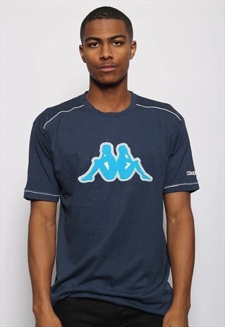 VINTAGE KAPPA BIG LOGO T-SHIRT NAVY BLUE