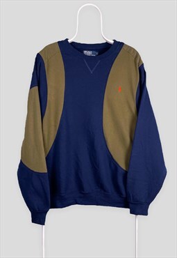 Vintage Reworked Polo Ralph Lauren Sweatshirt Blue Green L