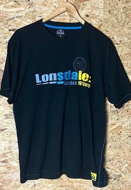 Vintage Lonsdale Embroidered 90s Black T-shirt