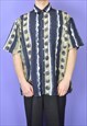 VINTAGE TWO COLOUR GRAPHIC ABSTRACT SHORT SLEEVE SHIRT