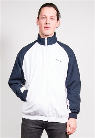 90'S VINTAGE WHITE CHAMPION TRACKSUIT JACKET