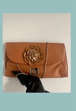 Vivienne Westwood vintage brown leather flower bag 