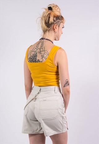 LEE VINTAGE 90'S BEIGE DENIM MOM SHORTS