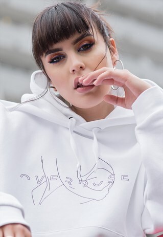 OVERSIZE WHITE HOODIE "OVERDOSE"