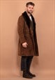 VINTAGE 70'S MEN WESTERN SUEDE COAT IN BROWN