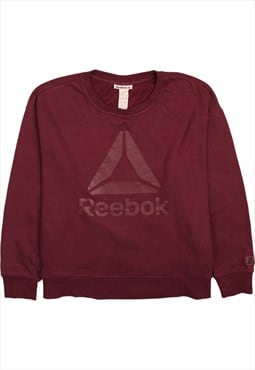 Vintage 90's Reebok Sweatshirt Spellout Crew Neck Purple