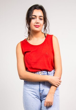 90'S VINTAGE ADIDAS RED VEST TOP T-SHIRT