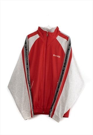 VINTAGE CHAMPION TRACK JACKET IN RED L