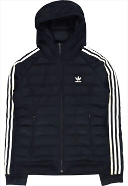 Vintage 90's Adidas Puffer Jacket Spellout Zip Up Hooded