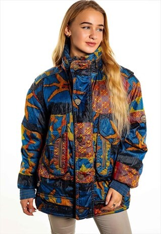 VINTAGE PATTERNED SKI JACKET J2029