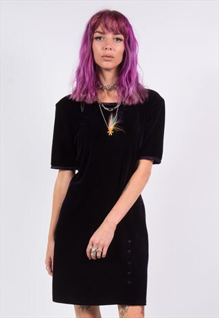 VINTAGE 90'S DARK PURPLE VELVET DRESS