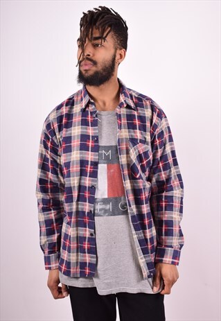 MENS VINTAGE FLANNEL SHIRT MEDIUM MULTI 90'S