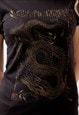 JAPANESE DRAGON T SHIRT  ORGANIC COTTON WOMENS BLACK TEE TOP