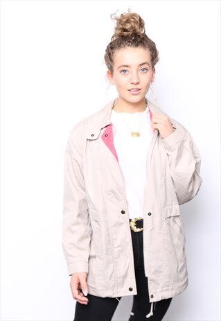 VINTAGE 80S BEIGE RAINCOAT TRENCH MAC JACKET