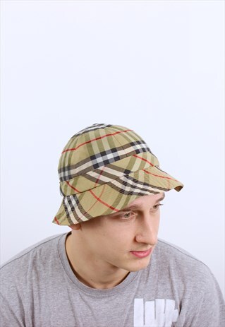 BURBERRY VINTAGE BUCKLE HAT PANAMA MEN RARE SMALL HEAD