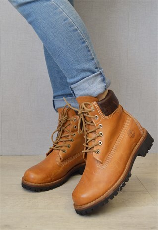 VINTAGE TIMBERLAND ANKLE BOOTS BROWN LEATHER