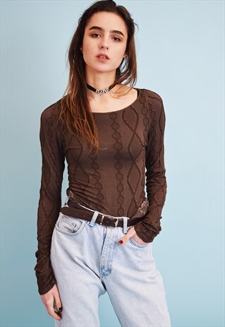 90'S RETRO KITSCH LYCRA TEEN GRUNGE TOP BLOUSE