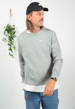 Vintage 90s Nike Sweatshirt Grey Swoosh 