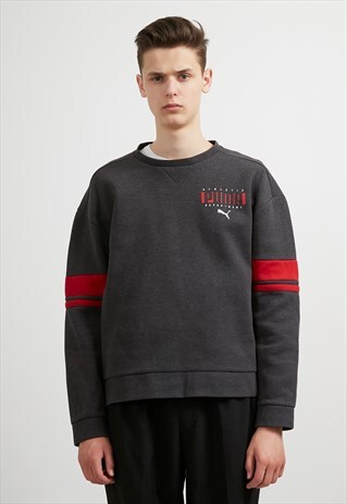 VINTAGE GREY PUMA CREW NECK PULLOVER SWEATSHIRT