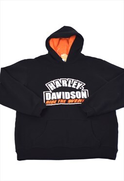 Vintage 90s Harley Davidson Black Logo Hoodie 
