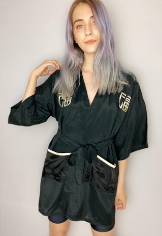 VINTAGE 90S BLACK KIMANO