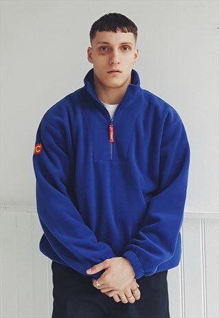 QUARTER ZIP FLEECE COBALT BLUE