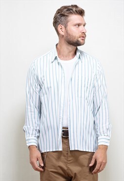 Vintage 90's Striped Shirt in White 