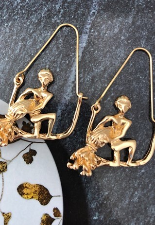 AQUARIUS ZODIAC 18K GOLD PLATED EARRINGS