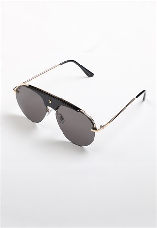 Aviator Star Sunglasses - Black/Gold