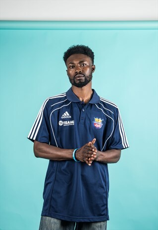 VINTAGE 1990S NAVY BLUE ADIDAS FOOTBALL SHIRT