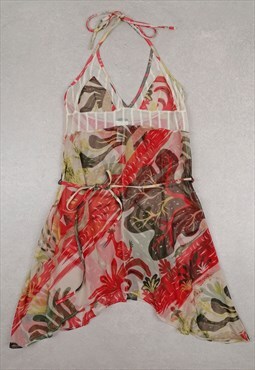 DIESEL Vintage Y2K Mesh Halter Top Babydoll Dress