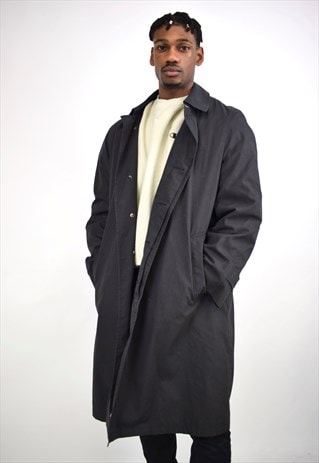 VINTAGE 90S GREY LINED TRENCH COAT