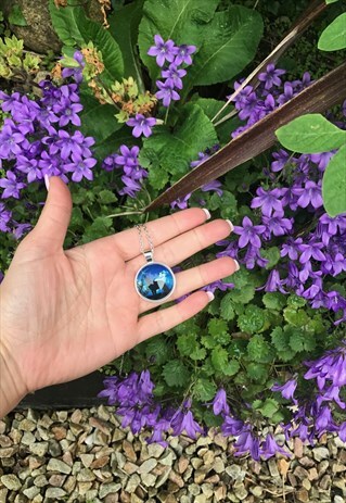 90'S STYLE MOONLIT WOLF SILVER PENDANT
