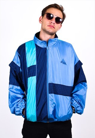 VINTAGE 90S COLOUR BLOCK DROP SHOULDER SHELL JACKET