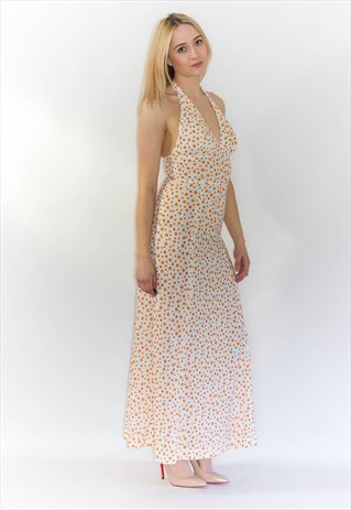 VINTAGE 70'S POLKA DOT HALTER DRESS