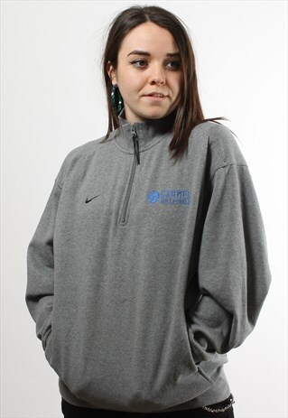 VINTAGE NIKE 1/4 ZIP GREY JUMPER