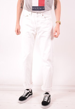 LEVI'S 501 MENS VINTAGE JEANS W32 L32 WHITE 90S