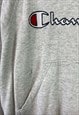 VINTAGE GREY CHAMPION HOODIE PULLOVER LARGE