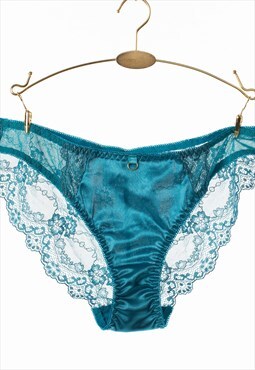 Teal Satin and Lace Knicker Teal Satin Knicker Teal and Gold