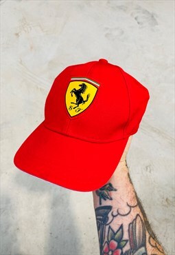 Vintage Ferrari F1 Ladies Embroidered Hat Cap