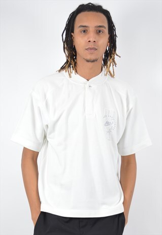 NIKE MENS VINTAGE T-SHIRT TOP MEDIUM WHITE 90S