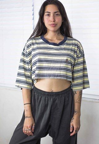 VINTAGE TOMMY HILFIGER CROP TOP LOGO REWORKED 90S L 4.7